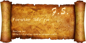 Forster Sára névjegykártya