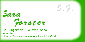 sara forster business card